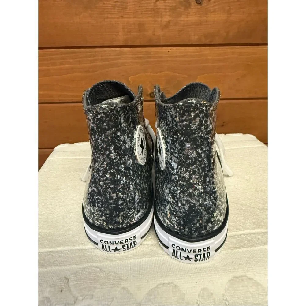 Converse Youth Sz 7 Chuck Taylor All Star Glitter high-top sneakers black/silver